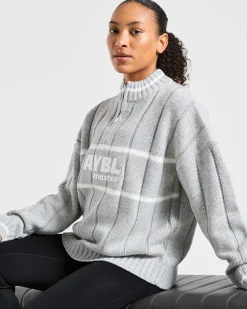 Athletics Oversized Knitted 1/4 Zip