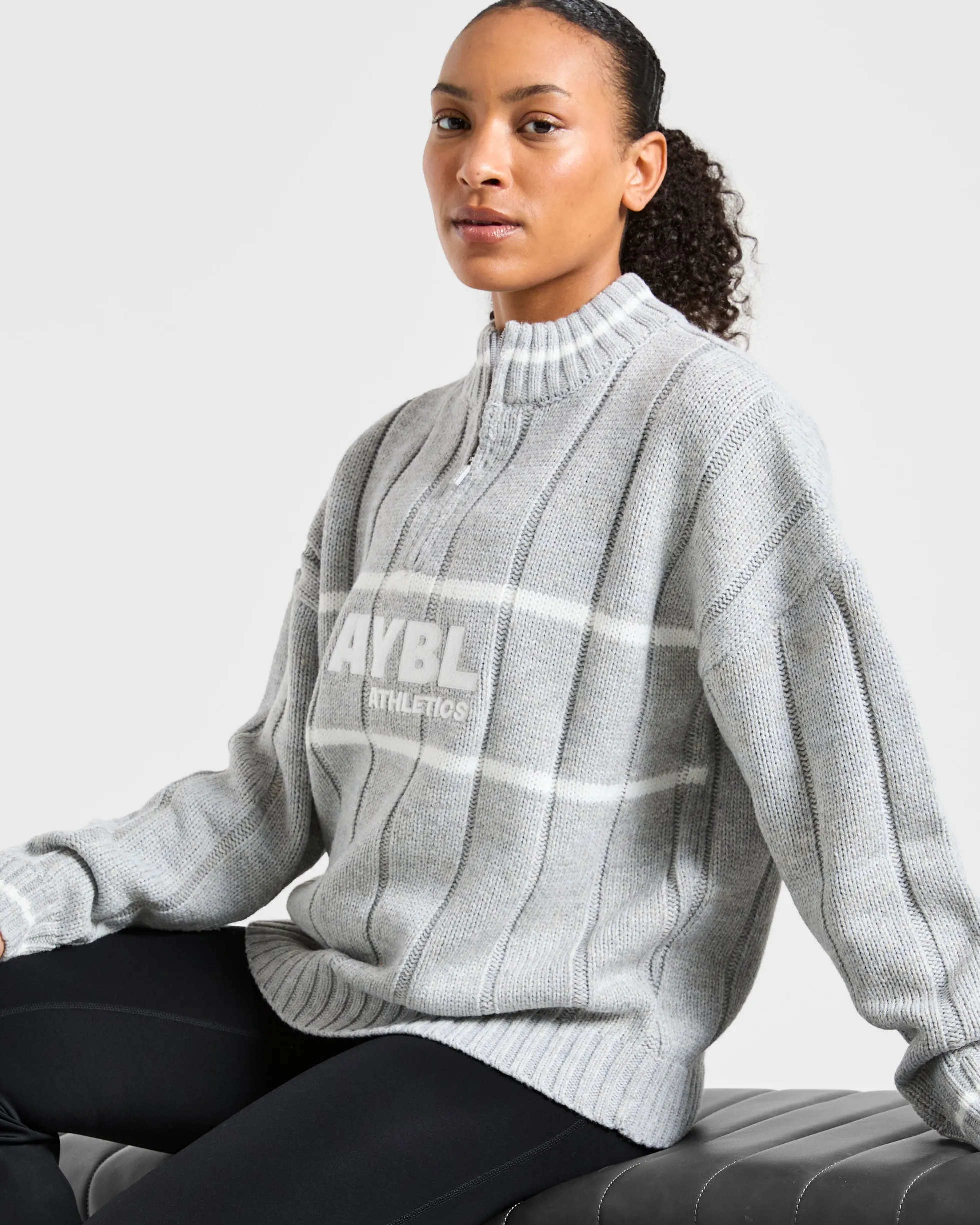 Athletics Oversized Knitted 1/4 Zip