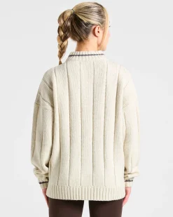 Athletics Oversized Knitted 1/4 Zip