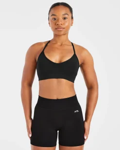 Essential V Neck Strappy Sports Bra