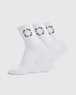 Everyday Embroidered Crew Socks (3 Pack)