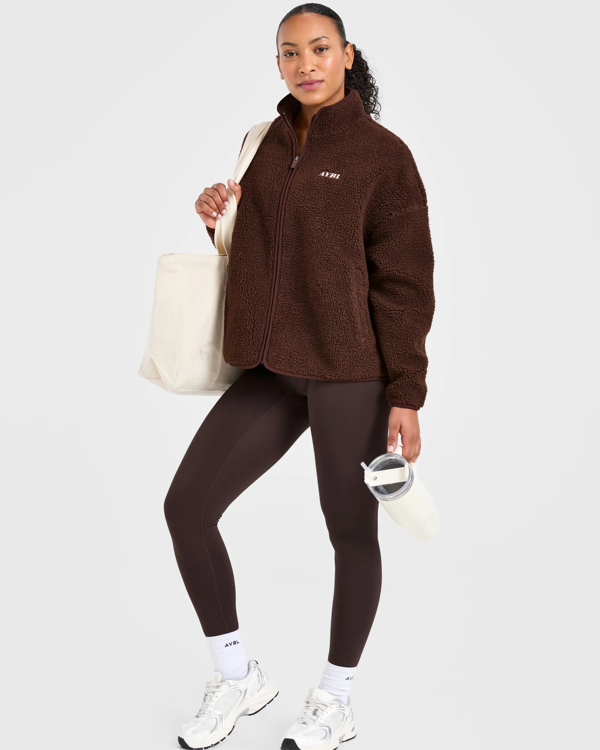 Oversized Zip Up Fleece Jacket
