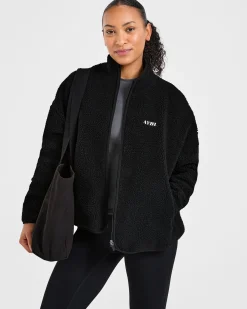 Oversized Zip Up Fleece Jacket