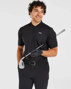 Performance Collarless Polo Shirt