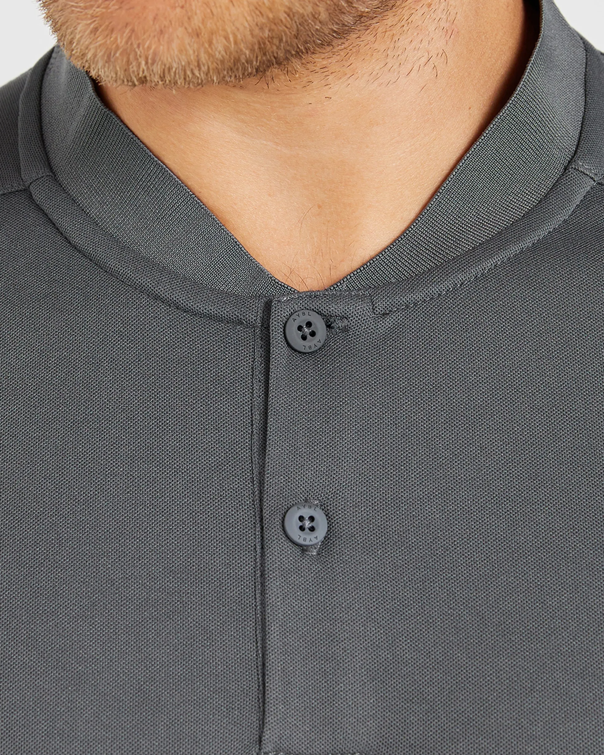 Performance Collarless Polo Shirt