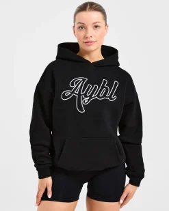 Script Embroidered Oversized Hoodie
