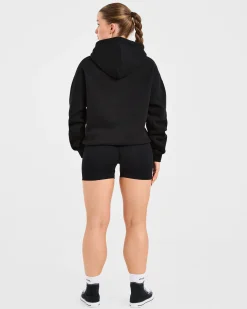 Script Embroidered Oversized Hoodie