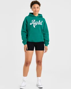 Script Embroidered Oversized Hoodie