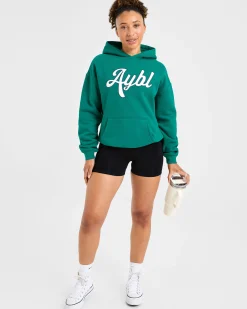 Script Embroidered Oversized Hoodie