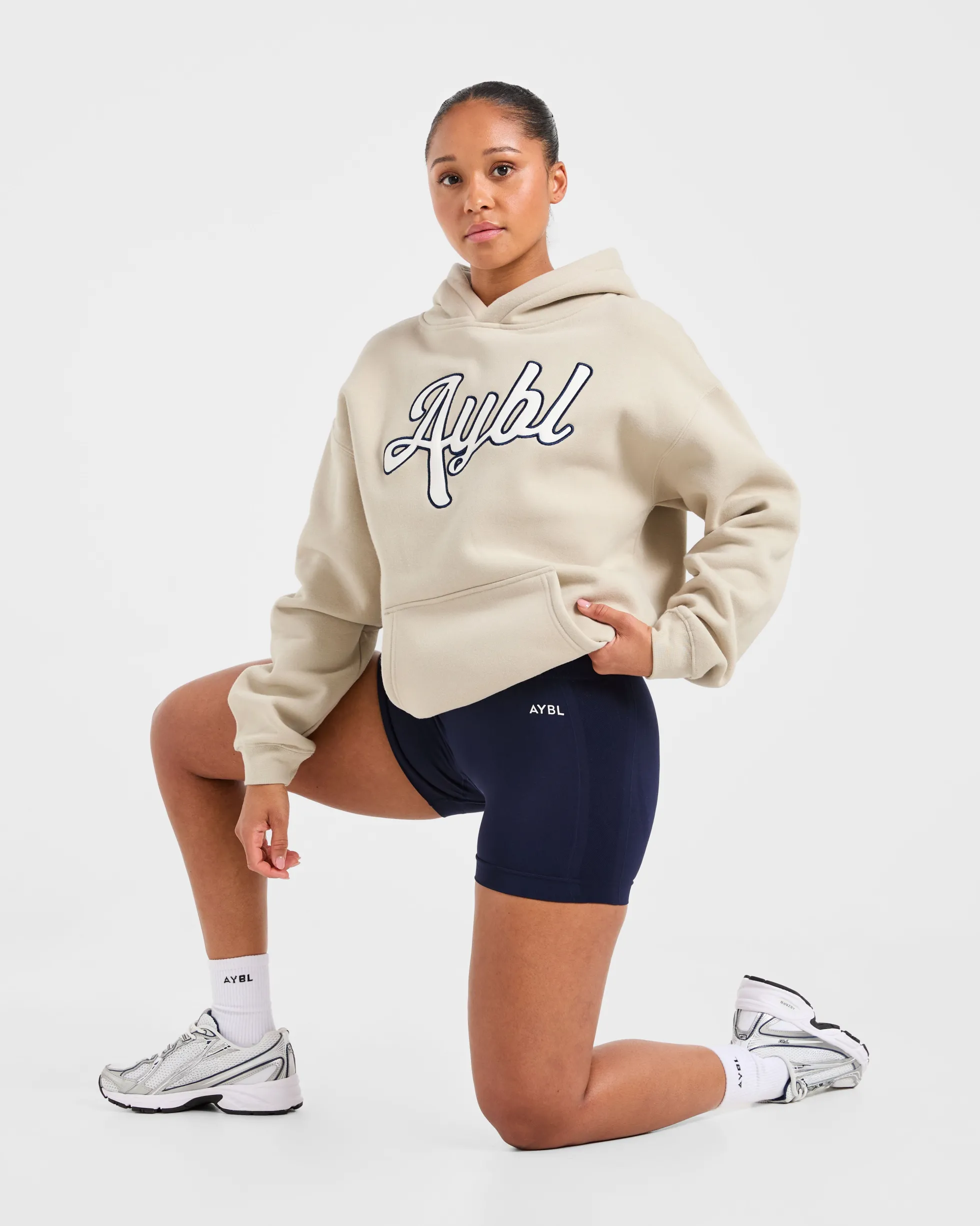 Script Embroidered Oversized Hoodie