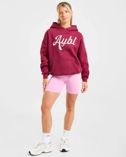 Script Embroidered Oversized Hoodie