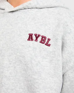 Varsity Minimal Logo Oversized Knitted Hoodie