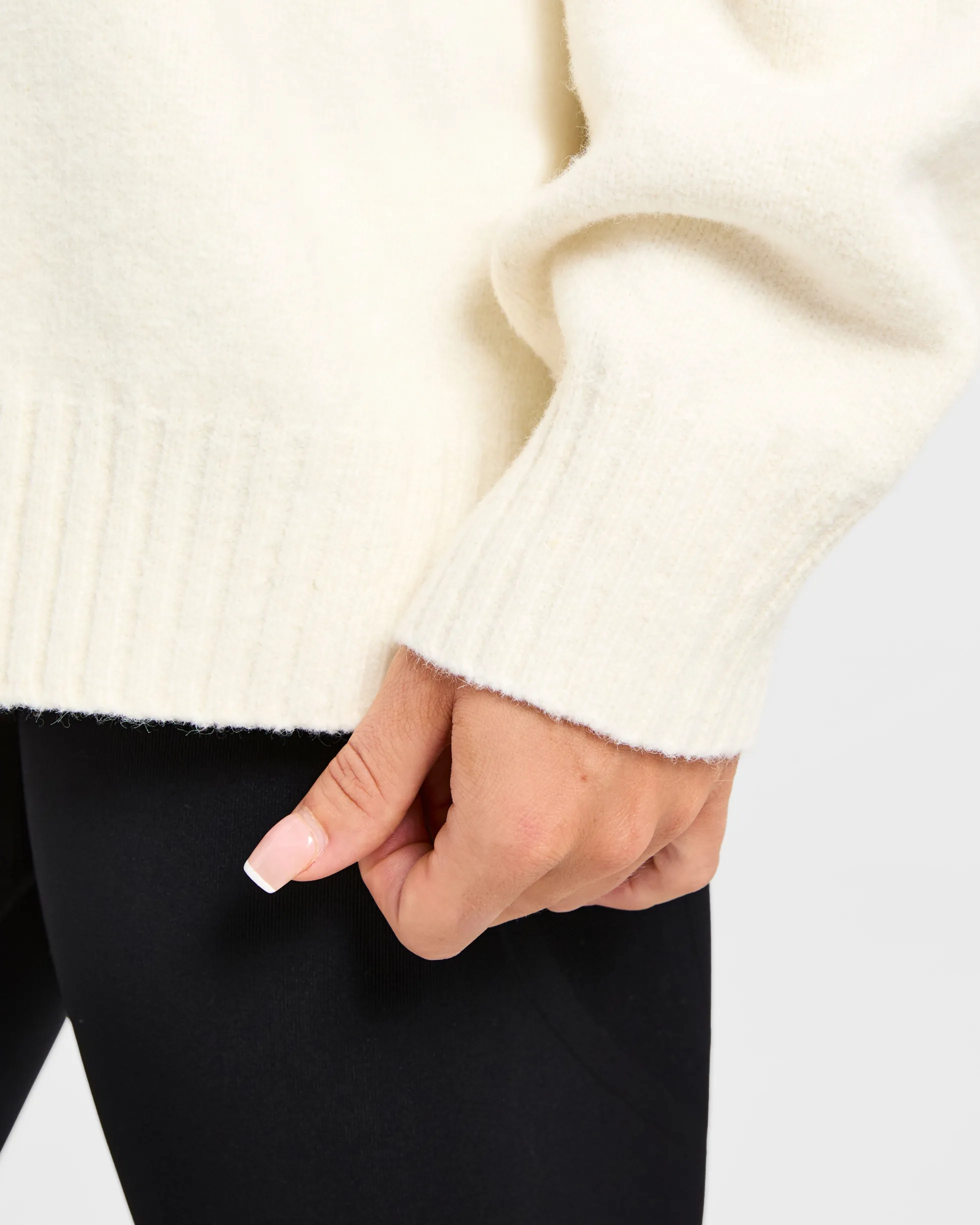 Varsity Minimal Logo Oversized Knitted Hoodie