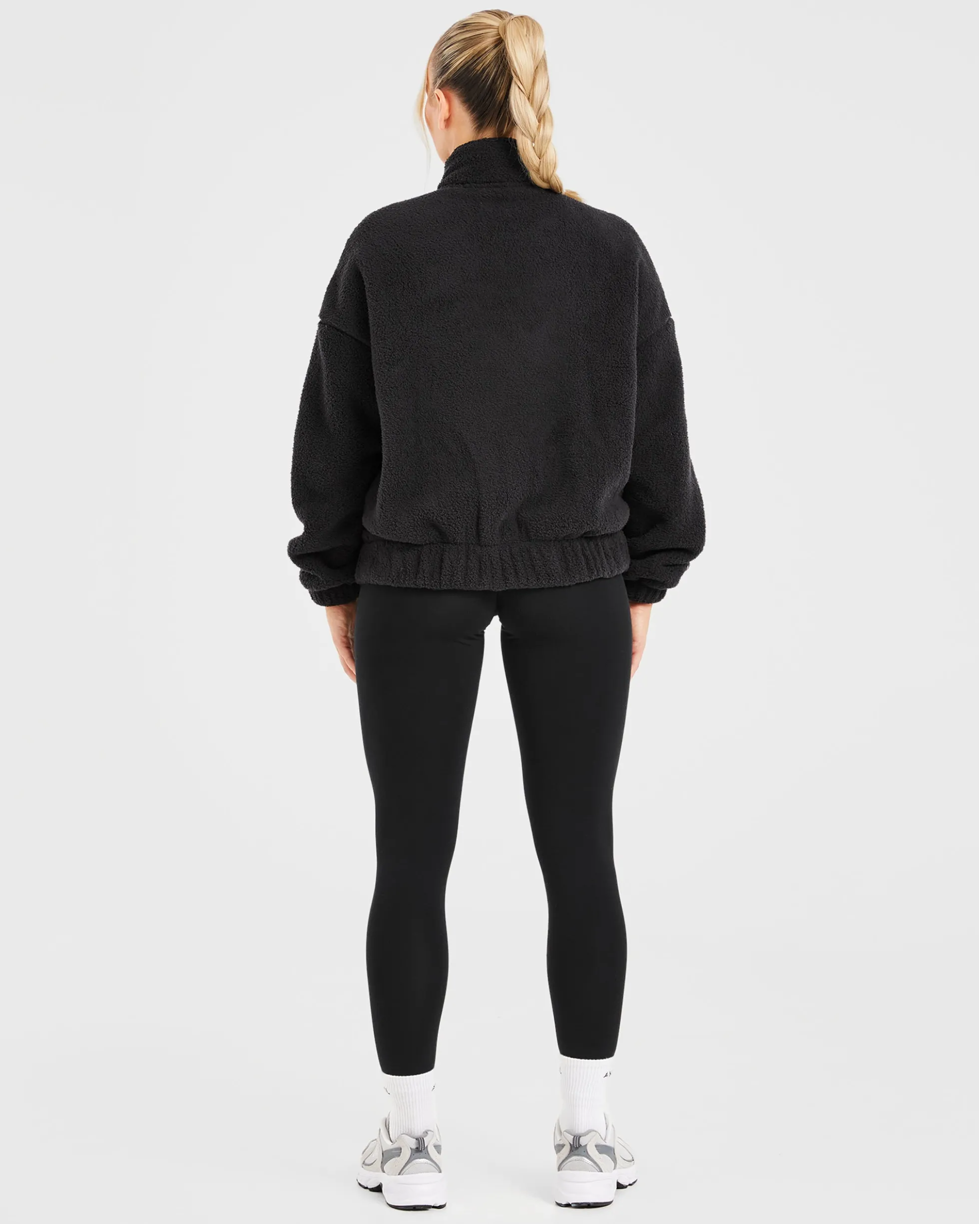 Varsity Oversized Fleece Zip Up Jacket