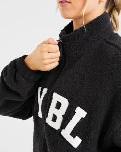 Varsity Oversized Fleece Zip Up Jacket