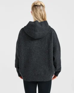 Varsity Oversized Knitted Hoodie