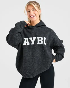 Varsity Oversized Knitted Hoodie